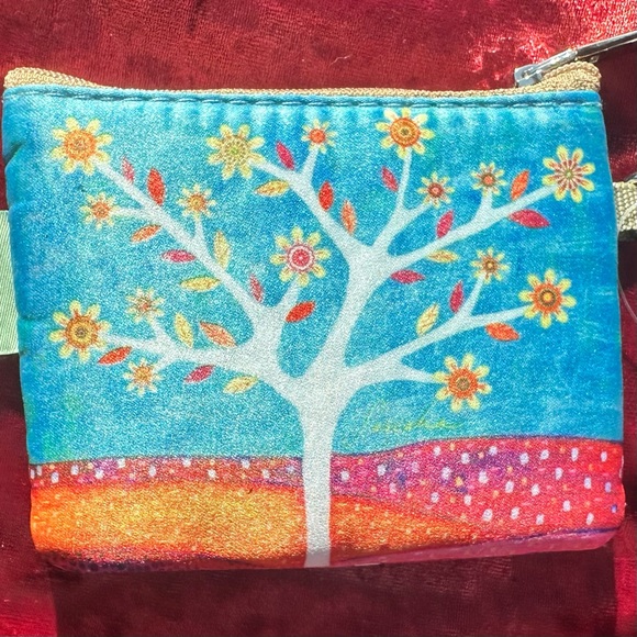 Sascalia Coin & Card Pouch- Tree & Blue Sky- NWT multi-colored -lobster clasp - Picture 4 of 5